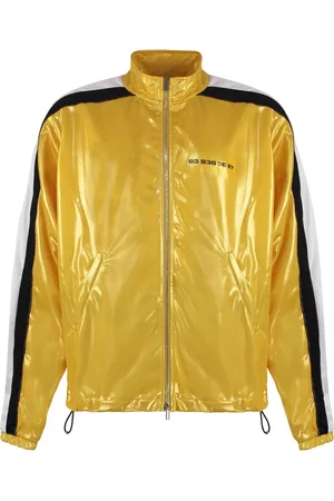 Vetements Kurtki, Mężczyzna, Żółty, S, Bluza z zamkiem i paskami bocznymi