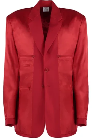 Vetements Kurtki, Mężczyzna, Czerwony, M, Jacquard Revers Blazer