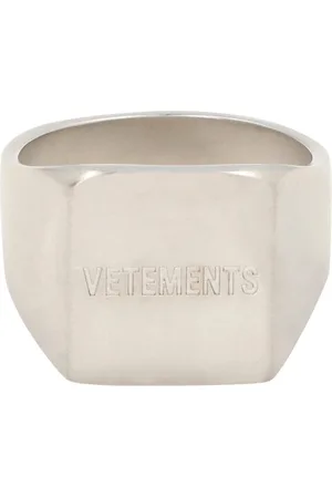 Vetements Akcesoria, Mężczyzna, Szary, S, Grawerowany Logo Pierścień Mosiężny