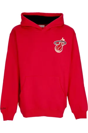 Mitchell & Ness Bluzy, Mężczyzna, Czerwony, L, Miami Heat Vintage Logo Hoodie