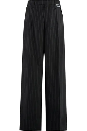 Vetements Spodnie, Mężczyzna, Czarny, L, Pinstriped Wool Trousers