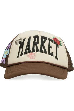 MARKET Akcesoria, Mężczyzna, Beżowy, ONE SIZE, Zapaskowany baseballówka z siatkowanym tyłem