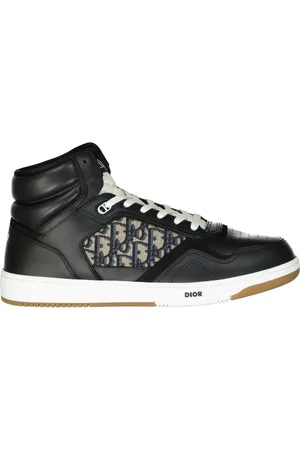 Dior Buty, Mężczyzna, Czarny, 47 EU, Skóra, Oblique High-Top Sneakers