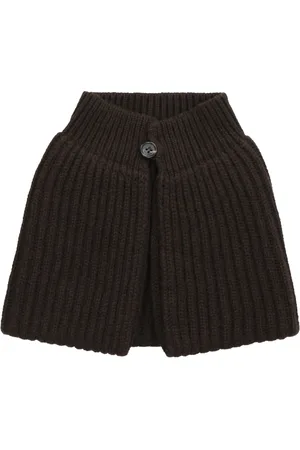 Malo Akcesoria, Kobieta, brązowy, ONE SIZE, Kaszmir, Kaszmirowy Kołnierz Guzikowy Ściągany