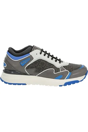 Salvatore Ferragamo Buty, Mężczyzna, Wielobarwność, 44 EU, Skórzane Logo Sneakersy Buty na sznurówki