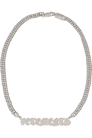 Vetements Akcesoria, Mężczyzna, Szary, ONE SIZE, Gothic Logo Charms Necklace