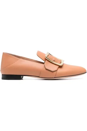 Bally Buty, Kobieta, Beżowy, 35 1/2 EU, Skórzane Lordsy z Złotą Sprzączką