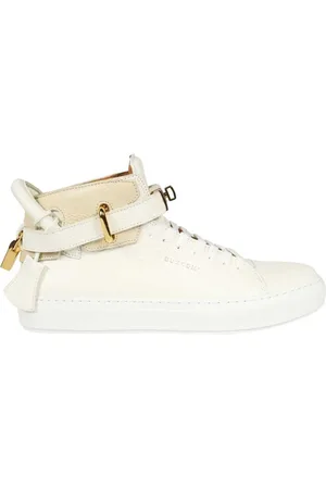 BUSCEMI Buty, Mężczyzna, Biały, 41 EU, Wysokie skórzane trampki