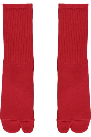AMBUSH Bielizna, Mężczyzna, Czerwony, ONE SIZE, Logo Bawełniane Skarpetki W Stylu Żebrowanym