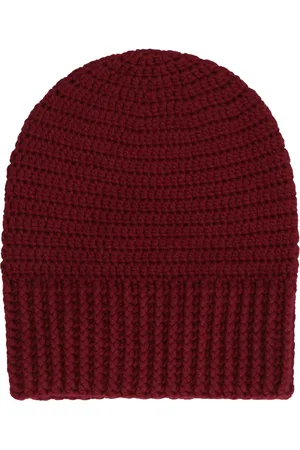 Malo Akcesoria, Kobieta, Czerwony, ONE SIZE, Kaszmir, Kaszmirowa Szydełkowa Czapka