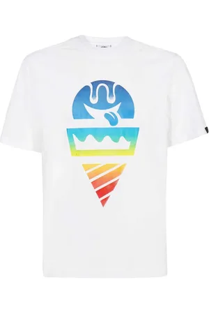 ICECREAM Koszulki, Mężczyzna, Biały, S, Bawełniana koszulka z nadrukiem na przodzie