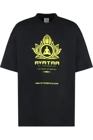 Vetements Koszulki, Mężczyzna, Czarny, S, Bawełniany T-shirt z Kontrastowym Nadrukiem