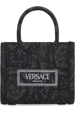 VERSACE Torebki, Kobieta, Czarny, ONE SIZE, Bawełna, Barocco Jacquard Mini Torebka