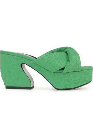 Sergio Rossi Buty, Kobieta, Zielony, 36 EU, Platform Mules w stylu Sponged