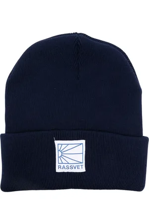 Rassvet Akcesoria, Mężczyzna, Niebieski, ONE SIZE, Logo Tag Beanie Czapka