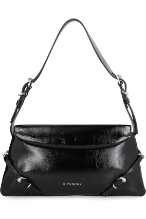Givenchy Torebki, Kobieta, Czarny, ONE SIZE, Skóra, Elegancka skórzana torba na ramię z klamrami