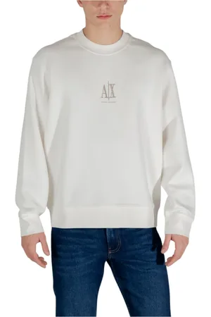 Armani Exchange Bluzy, Mężczyzna, Beżowy, L, Bluza Bez Zasłony Kolekcja Wiosna/Lato