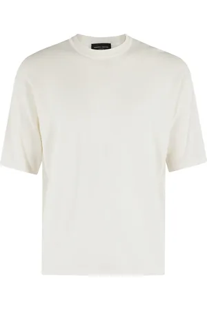 Roberto Collina Koszulki, Mężczyzna, Biały, L, Sweter z okrągłym dekoltem Comfy Fit