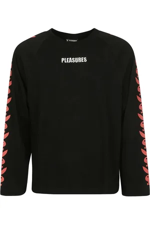 Pleasures Koszulki, Mężczyzna, Czarny, S, Czarna Koszulka z Długim Rękawem Raglan