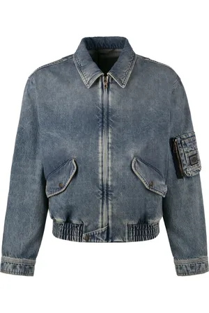 Dolce & Gabbana Kurtki, Mężczyzna, Niebieski, M, Kurtka Jeansyowa z Logo i Kieszeniami