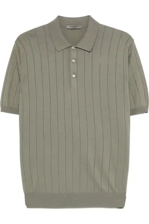 corneliani Koszulki, Mężczyzna, Zielony, 2XL, Żakardowy polo z bawełny Pima
