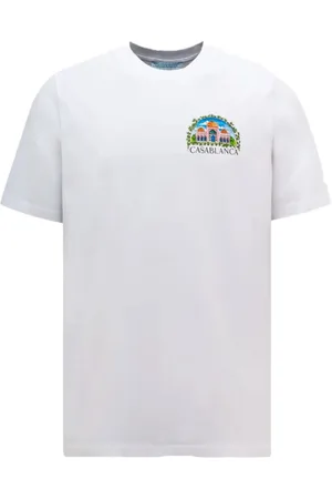 Casablanca Koszulki, Mężczyzna, Biały, L, Vue De Damas T-Shirt