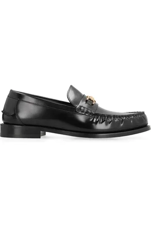 VERSACE Buty, Mężczyzna, Czarny, 40 EU, Złote Metalowe Skórzane Lordsy