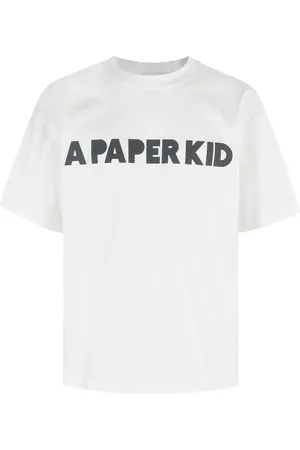 A PAPER KID Koszulki, Mężczyzna, Biały, S, Luźny bawełniany T-shirt