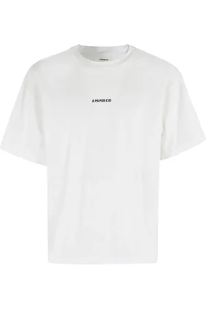 A PAPER KID Koszulki, Mężczyzna, Biały, L, Luźny Bawełniany T-shirt
