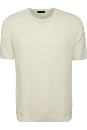 Roberto Collina Swetry, Mężczyzna, Biały, 2XL, Nylon, Biała Bawełniana Efekt Gąbki T-shirt