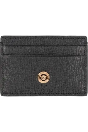 VERSACE Akcesoria, Mężczyzna, Czarny, ONE SIZE, Biggie z chropowatą skórą cielęcą portfel na karty