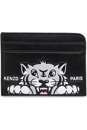 Kenzo Akcesoria, Mężczyzna, Czarny, ONE SIZE, Skóra, Skórzane etui na karty