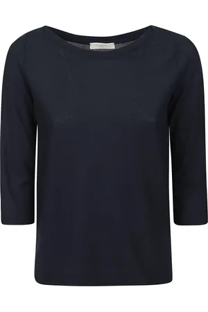 ZANONE Koszulki, Kobieta, Niebieski, 2XS, Niebieski T-shirt z Bawełny z 3/4 Rękawami