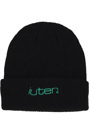 IUTER Akcesoria, unisex, Czarny, ONE SIZE, Czarna Czapka Beanie w Kratke