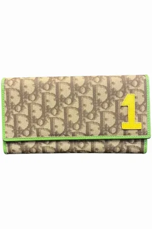 Dior Pre-owned, Kobieta, brązowy, ONE SIZE, Skóra, Pre-owned portfele płócienne