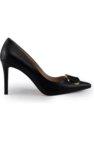 Twin-Set Buty, Kobieta, Czarny, 40 EU, Skóra, Czarne skórzane szpilki