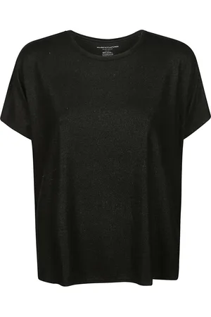 Majestic Koszulki, Kobieta, Czarny, M, Krótki Rękaw Okrągły Dekolt T-shirt