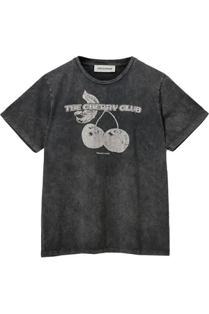 Sofie Schnoor Koszulki, Kobieta, Czarny, XS, Graficzny T-shirt Wyprany Czarny Model Zenasw