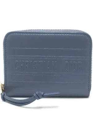 Dior Pre-owned, Kobieta, Niebieski, ONE SIZE, Pre-owned skórzane portfele