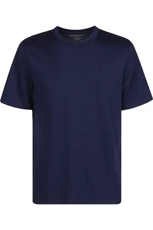 Majestic Koszulki, Mężczyzna, Niebieski, S, Bawełniany T-shirt z krótkimi rękawami