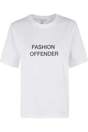 Victoria Beckham Koszulki, Kobieta, Biały, XS, Stylowy Slogan Tee