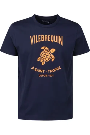 Vilebrequin Koszulki, Mężczyzna, Niebieski, M, Wyprany Bawełniany T-shirt z Okrągłym Dekoltem