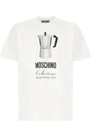 Moschino Koszulki, Mężczyzna, Biały, M, Luźny Bawełniany T-shirt dla Mężczyzn