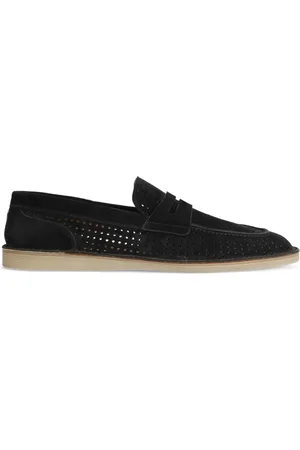 Dolce & Gabbana Buty, Mężczyzna, brązowy, 44 EU, Brązowe płaskie buty z podeszwą skórzaną