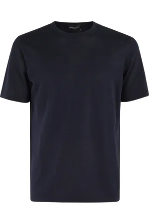 Roberto Collina Koszulki, Mężczyzna, Niebieski, M, Tubular Bottom Crew Neck Sweater