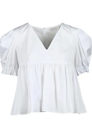 Nina Ricci Bluzki, Kobieta, Biały, L, Bawełniana Bluzka