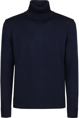 hindustrie Swetry, Mężczyzna, Niebieski, 2XL, Sweter z wysokim kołnierzem