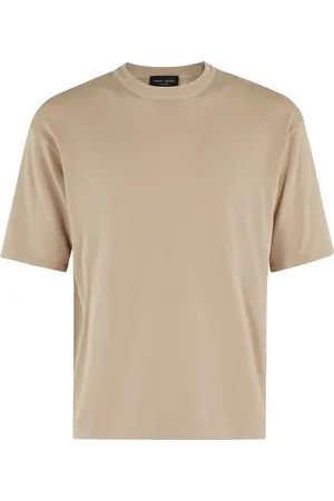 Roberto Collina Koszulki, Mężczyzna, brązowy, M, Sweter z okrągłym dekoltem Comfy Fit