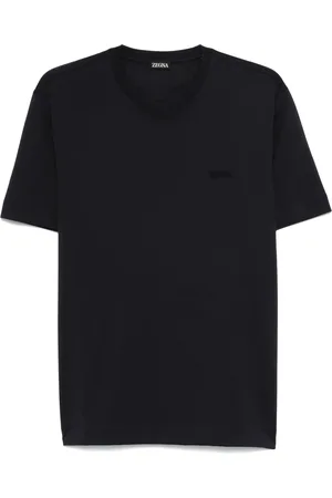 Ermenegildo Zegna Koszulki, Mężczyzna, Niebieski, L, Niebieskie Koszulki i Pola z Logo