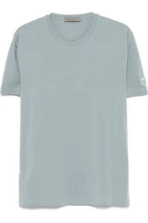 corneliani Koszulki, Mężczyzna, Niebieski, M, T-shirt z logo z elastanu